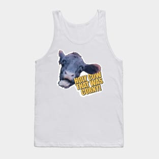 Holy Cow, That Was Corny! | Silly Cow Photo and Funny Pun Tank Top